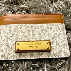 Michael Kors Signature Card Holder Vanilla/Gold